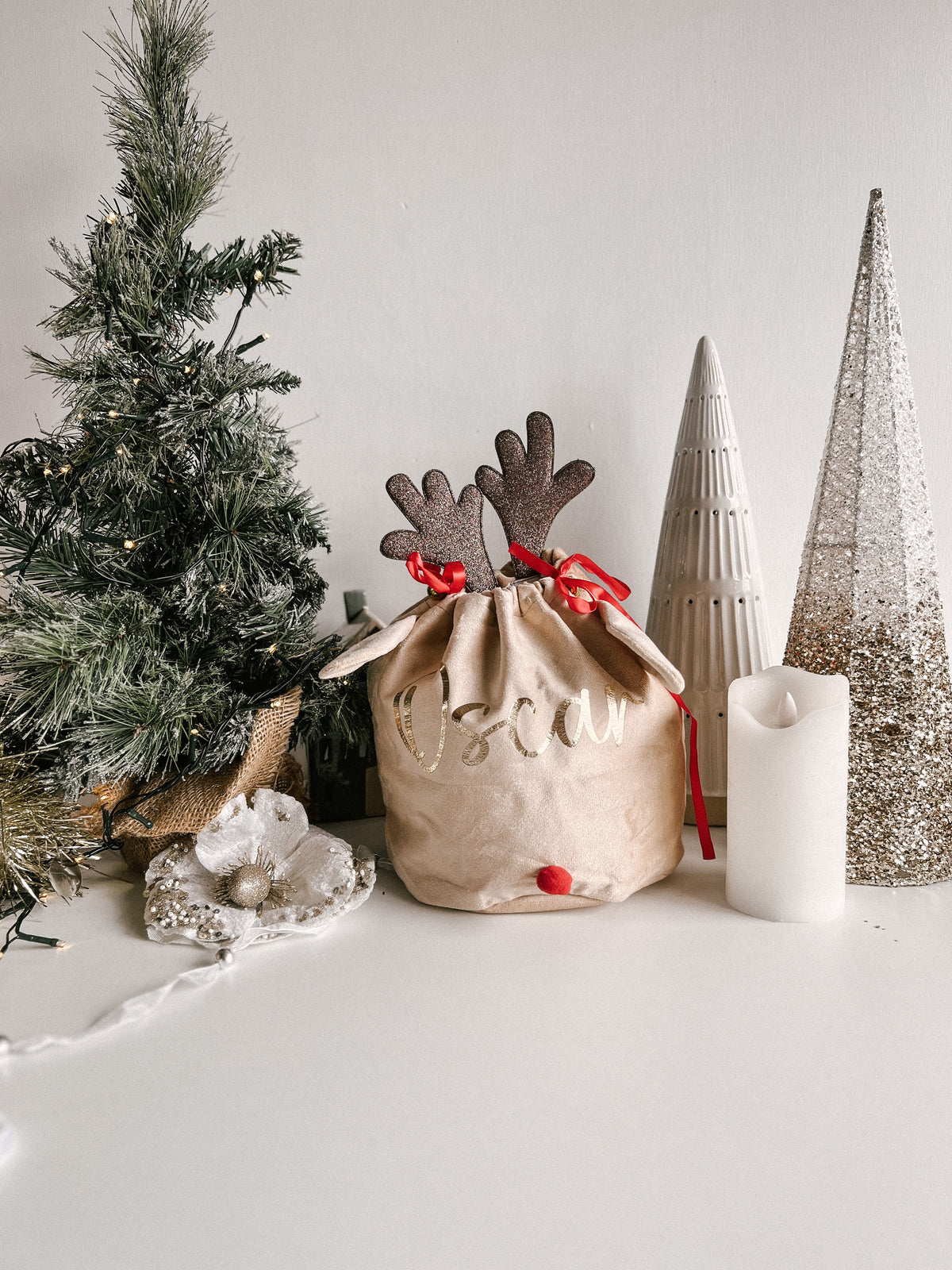 Velvet Reindeer Bag